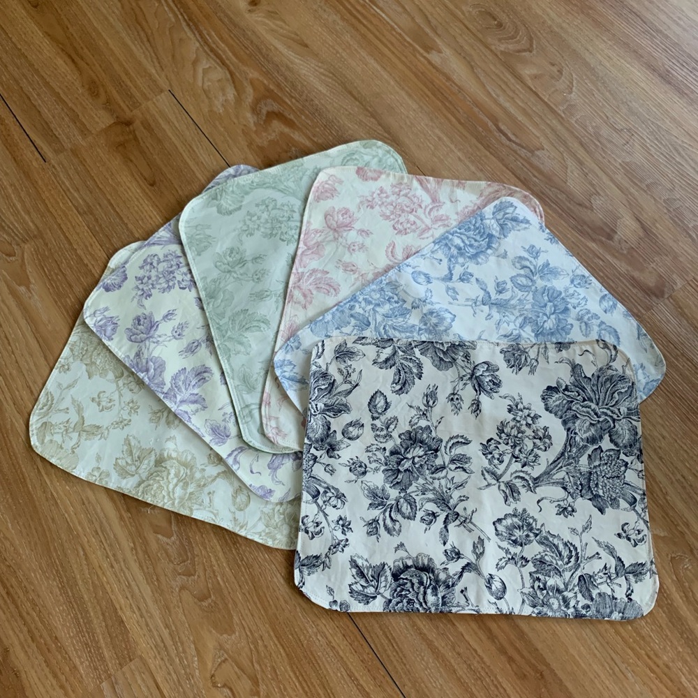 Handmade upcycled placemats set of 6